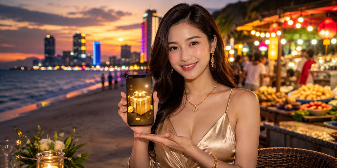 Người chơi tại chợ đêm Đà Nẵng kiểm tra tài khoản và ưu đãi VIP trên điện thoại