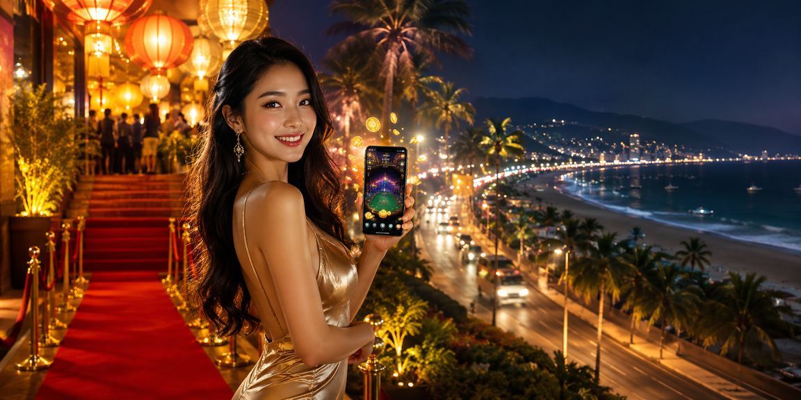 Người chơi tại Hội An theo dõi jackpot slots vào buổi tối trong không khí lễ hội đèn lồng